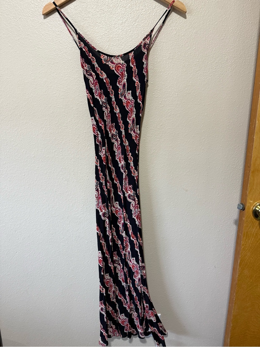 Nostalgia Black Dress with Red and Cream Paisley Print